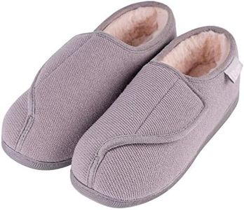 LongBay Women's Furry Memory Foam Diabetic Slippers Comfy Cozy Arthritis Edema House Shoes