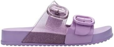 mini melissa Cozy Slides for Kids, Lilac/Glitter, 1