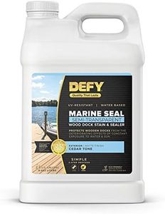 DEFY Marine Seal Semi-Transparent Exterior Wood Stain and Sealer - Waterproof Sealant for Wood Docks, Boat Piers, Marinas, Boardwalks, & More - Cedar Tone - 2.5 Gallon, Made in USA