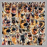 Boenjoy Gifts - German Shepherd Dog Vinyl Stickers 50 Pieces Reusable for Laptop, Mobile Phone, Refrigerator, Notebook, Closet, Waterproof Stickers