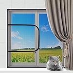 Custom Size Cat Safety Net Cats Window protection for Cats, Fly Screen Mosquito Net, Self-Adhesive Window Screen Mesh with Zipper, Balcony Window Safety Screen Mesh,Custom Size,Custom Position