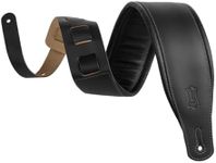 Levy's Leathers 3" Wide Amped Leather Series Guitar Strap with Foam Padding and Garment Leather Backing; Black (M26PD-BLK)