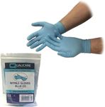 5 PAIRS ONE SIZE BLUE OPAQUE NITRILE PREMIUM DISPOSABLE NON-STERILE MEDICAL FIRST AID POWDER LATEX FREE DURABLE PROTECTIVE MULTIPURPOSE LAB TATTOO VET DENTIST MECHANIC INDIVIDUALLY PACKED PAIRS GLOVES