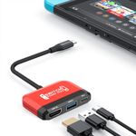 RREAKA Switch Dock for Nintendo Switch OLED, 3 in 1 Switch TV Adapter with 4K HDMI, USB 3.0 Port, Type C 100W Charging, Portable Switch Docking Station Travel, for Samsung Dex S24, MacBook