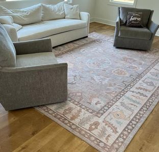 Modern Oushak Rug, Vintage Turkish Brown Beige Oriental Antique Inspired Area Rugs, Luxury Washable Living Room Bedroom Home Nursery 5'9 x 8'9