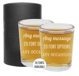 2pk Personalized Etched 73ml Shot Glasses, Custom Tequila Vodka Rum Shooters, Customised Birthday Gifts for Him Her Men Women, Cadeau Homme Femme - Your Text Here