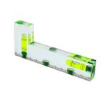 Transparent Rectangular high-Precision L-Shaped Level Integrated Small Household Magnetic Water Level (Green, 120 * 51 * 13mm)