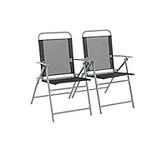 Havnyt Pacific Garden Folding Chairs Textilene Mesh Steel Frame Weatherproof set of (2)