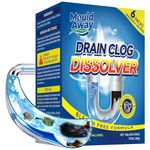 Drain Clog Remover, 6 Pre-Measured Packs Drain Openers, Bleach-Free Drains Cleaner & Deodorizer for Hair, Grease, Soap Scum, Paper, Sink & Shower Unclogger