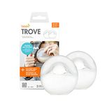 Boon Trove Silicone Manual Breast Bump - Hands Free Breast Pump - Breast Milk Collector with Travel Pouch - 2 Count