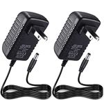 TOBWOLF 2PCS 9V 1A Power Supply Adapter, 9W AC 100V-240V to DC 9V 1A Universal Switching Transformer, 9V 1A Switching Adapter AC to DC Converter for MP3, MP4, Routers, 5.5mm x 2.5mm Plug