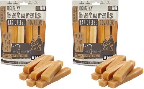Mighty Paw Yak Cheese Chews for Dogs | All-Natural Long Lasting Pet Treats. Odorless and Great for Oral Health. Limited-Ingredient Chews for Puppies & Power-Chewers (Large, 16 Pack)