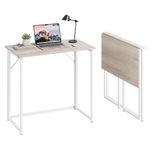 Dripex Folding Desk Foldable Small Computer Desk Writing Table for Small Place Easy Assembly, Oak