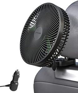 12/24V Car Cooling Fan for Backseat, 8.5 Inch, Cigarette Lighter Plug for Vehicles, RV, SUV,Truck, Reatseat Air Fan, Stepless Control, Powerful Wind,USB Powered, 5.9 ft Cord, Quiet Cooling Fan