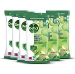 Dettol Multi-Surface Antibacterial Wipes, Plant Based Ingredient, Crisp Pear Fragrance, Multipack of 6 x 50 Wipes