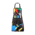 BNQL Painting Artist Apron with Pockets Artist Painter Gifts Art Lover Gift for Art Teacher Apron Painter Apron (Love Art apron)