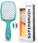 (Tiffany) - Janeke Superbrush Detangler Brush Anti-static Hairbrush Easy For Wet or Dry Use Flexible with Nylon Bristle Great for All Hair Types - Long Thick Curly -The Original Italian Patent ( Tiffany )