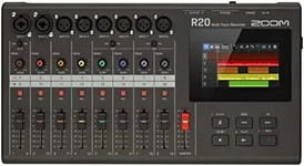 Zoom R20 Multi Track Tabletop Recorder, with Touchscreen, Onboard Editing, 16 Tracks, 6 XLR Inputs, 2 Combo Inputs, Effects, Synth, Drum Loops, and USB Audio Interface.