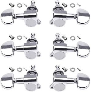 NATUCE 6PCS 3L3R Cheville de Guitare, Guitare Accordeurs, Clés Chevilles Mécaniques Accordeurs Tuners à Cordes Têtes Fermés Pièces de Rechange, Mécaniques Tuners Pour Acoustique ou Guitare électrique