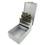 JET Jobber Length Drill Bit Set with Storage Box - Black & Gold Finish - 29 Pieces
