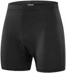 qualidyne Men's Cycling Underwear Shorts 4D Padded Bike Bicycle Undershorts MTB Liner Biking Underpants Breathable Black