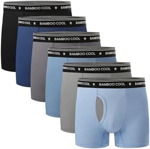 BAMBOO COOL Boy's Underwear Boxer Briefs for Boy Breathable Mesh Fly Zone Moisture-Wicking 6 Pack