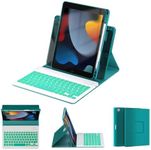 OYEEICE for iPad 9th Generation Case with Keyboard - Detachable Backlit Keyboard - Rotatable Cover with Pencil Holder for iPad 9th/8th/7th Gen, iPad Air 3rd Gen & iPad Pro 10.5" - Teal