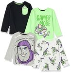 Amazon Essentials Disney | Marvel | Star Wars Boys' Long-Sleeved T-Shirt Tops (Previously Spotted Zebra), Pack of 4, Neon, Toy Story Friends, 8 Years