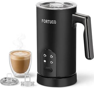 Fortuco Electric Milk Frother & Warmer | 4-in-1 Automatic Hot & Cold Foam Maker for Latte, Cappuccino & Macchiato | Matte Black