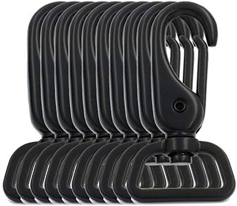 BIKICOCO 1'' Swivel Trigger Lever Snap Hook Lobster Claw Clasp Spring Loaded Clip, Flat-D-Ring Ended, Black - Pack of 10