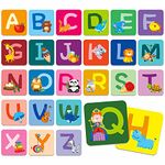 Memory Alphabet Matching Game(26 Pairs of 52 Pieces), Capital and Lowercase Letter Matching Game Cards Educational Toy for Toddlers