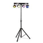 MAX Partybar09 LED DJ Light Bar with Stand and Remote Control - Derby, Jelly Moon, Par and Strobe Disco Party Effect DMX Stage Lighting System