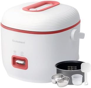Pink Mini Rice Cooker Small 1 Cup-2 Cup Non-Stick Coated Insert Food Steamer Kitchen Appliances Includes Vegetable Steamer