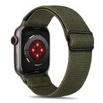Tasikar Sport Straps Compatible with Apple Watch Strap 49mm 46mm 45mm 44mm 42mm, Solo Loop Wristband, Adjustable Stretch Braided Elastics Band for iWatch Ultra SE Series 10/9/8/7/6/5/4/3-Army Green