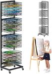 WISIMMALL Art Drying Rack for Classroom - 36 Removable Shelves, Paint Drying Rack with Lockable Wheels,Metal Art Storage Rack for Art Studios Classroom and Schools