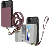 Cell Phone and Credit Card Holder with Crossbody and Wrist Straps, Stick-On Wallet w/RFID Protection Multiple Card Slots Transparent ID Pocket