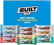 Built Protein Bars Variety Pack, 17g High Protein Bars, On-the-go Protein Snacks & Breakfast Bar - Mixed Sampler Box: 3 Bars & 9 Puffs