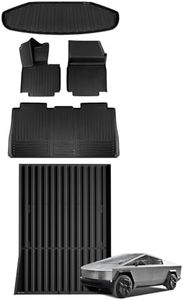TripleAliners Floor Mats&Frunk Mat&Truck Bed Compatible with Tesla Cybertruck 2023 2024 2025 Accessories All Weather Custom Fit TPE Pickup Cargo 5PCS Set Floor Mats+Frunk+Bed Liner