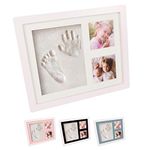 Cherished Baby Handprint and Footprint Photo Frame Clay Kit with 4 Colour Backing Cards – Customisable Newborn Hand & Feet Print Memorable Keepsake Gift for Boys and Girls Nursery Walls