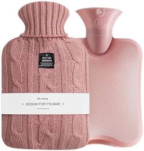 OliviaLiving Hot Water Bag Hot Water Bottle 2 Liters Heat Up and Refreezable Hot Cold Pack with Knit Cover for Pain Relief Hot Cold Therapy (Twilight Pink)