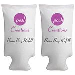 Posh Creations Foam Filling Bean Bag Refill, 100 L 2-PK, White with EZ-Pour Zipper Spout