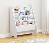 UTEX Kids Sling Bookshelf, Magazine/Book Rack,Book Organizer (White)