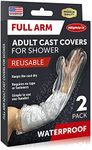 100% Waterproof Cast Cover Arm -【Watertight Seal】 - Reusable Adult Full Arm Cast Covers for Shower Elbow, Hand & Wrist - 2 Pack