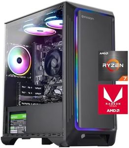 IPASON Gaming PC Desktop – AMD Ryzen7 5700G 3.8GHz, AMD Radeon Graphics, 1TB NVME SSD, 16GB DDR4 RAM 3200, 550W PSU, Windows 11 Home 64-bit