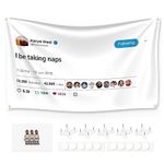 Kanye Tapestry Tweet flags, I be taking naps with Installation tool, Funny Flags for Room College University Dorm Guys Rapper wall Decorations meme Gift, 3x5 Ft