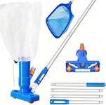 Pool Vacuum Above Ground Swimming Pool Vacuum Cleaner & Leaf Skimmer Net (No Garden Hose Included) Hand Held Portable Vacuums Pool Cleaners for Hollow Pools for Leaf