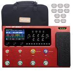 Valeton Multi-Effects Guitar Pedal Processor Guitar Bass Amp Modeling IR Cabinets Simulation with FX Loop MIDI I/O OTG USB Audio Interface with Bag,10Pcs Footswitch Toppers GP-200R