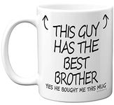 Stuff4 This Guy Has The Best Brother Mug - Brother Gifts, 11oz Ceramic Dishwasher Safe Coffee Mugs - Sibling Brother Gifts for Birthday, Christmas Day Presents Gift, Premium Cup - Made in UK