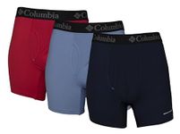 Columbia Men's Omni Freeze Zero Boxer Brief 3 Pack, Mountain Red/Bluestone/Navy, XL (Pack of 3)