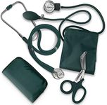 ASA TECHMED Nurse EMT Starter Pack Stethoscope, Blood Pressure Monitor and Trauma 7.5" EMT Shear Ideal Gift for Nurses, Medical Students, Firefighters, Police and Personal Use (Hunter Green)